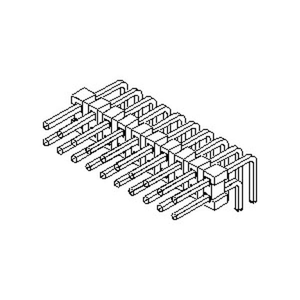 Molex Board Connector, 18 Contact(S), 2 Row(S), Male, Right Angle, Solder Terminal 717640018 - main